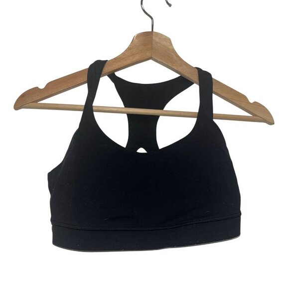 Lululemon Black Racerback Sports Bra Size 6 Lightweight Comfortable Stretch Acti - Picture 1 of 6